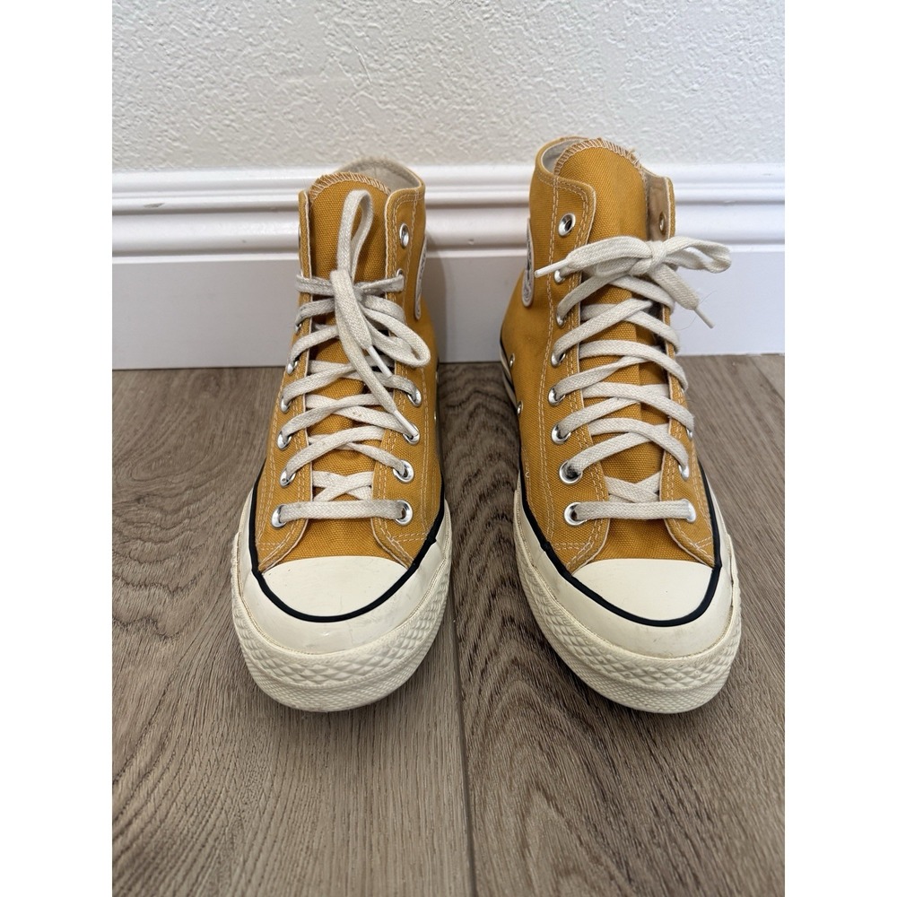 Converse Chuck Taylor All Star 70s High Top Yellow Canvas Sneakers 8.5 W/6.5 M - Picture 2 of 9